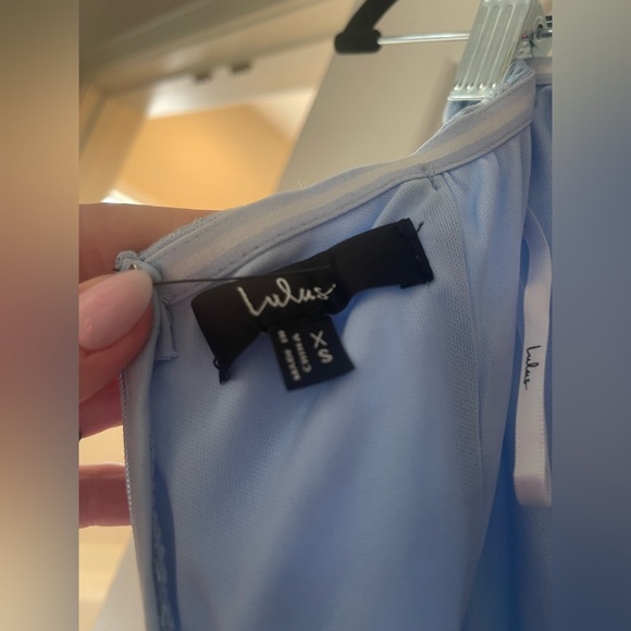 [NWT] Lulus Strapless Blue Floral Embroidered Maxi Dress - X-Small - Picture 12 of 12